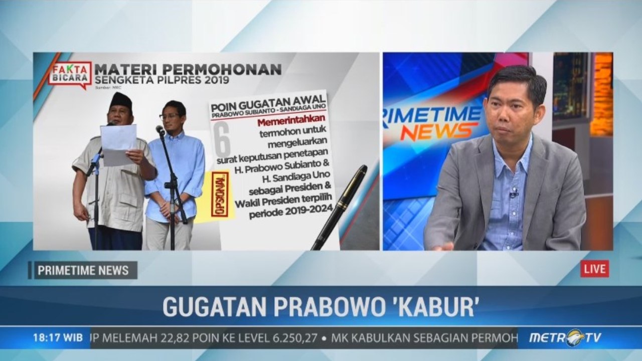 Gugatan Prabowo di MK Disebut Tidak Punya Nilai Pembuktian
