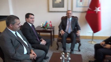 Çavuşoğlu Azerbaycan'ın Ankara Büyükelçisi Khazar Ibrahim, Başkatip Elçin Allahverdiyev ile görüştü