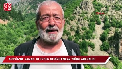 Yanan 10 evden geriye enkaz yığınları kaldı