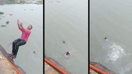 Cyclone Vayu effects: गुजरात में तेज बारिश, 50 फीट ऊंचाई से पानी में कूदे बच्चे, वीडियो