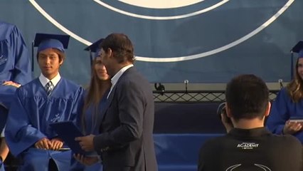Rafa Nadal, en la graduación de su academia en Manacor