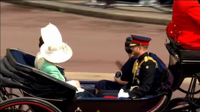 Meghan Markle reaparece en la celebración del 'Trooping the colour' tras dar a luz a su último hijo