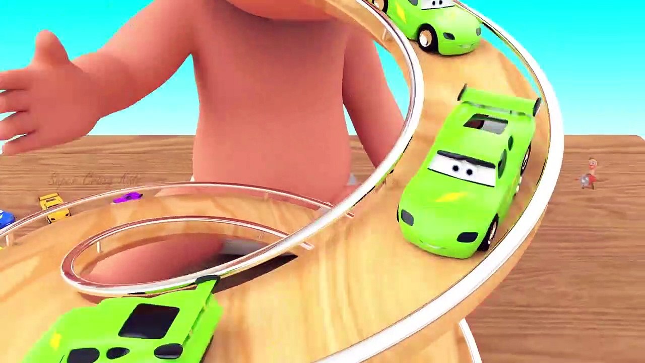 Color Cars Slider Wooden Toy Set 3D - Little Baby Fun Learning Colors for Children Kids Educational