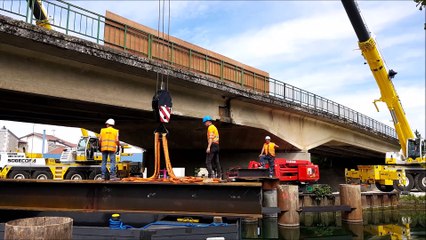 Travaux provisoires du pont canal de Void-Vacon