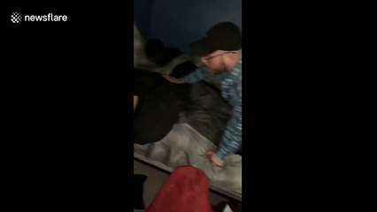 Drunk man dances lying in bed thinking he’s still at the club