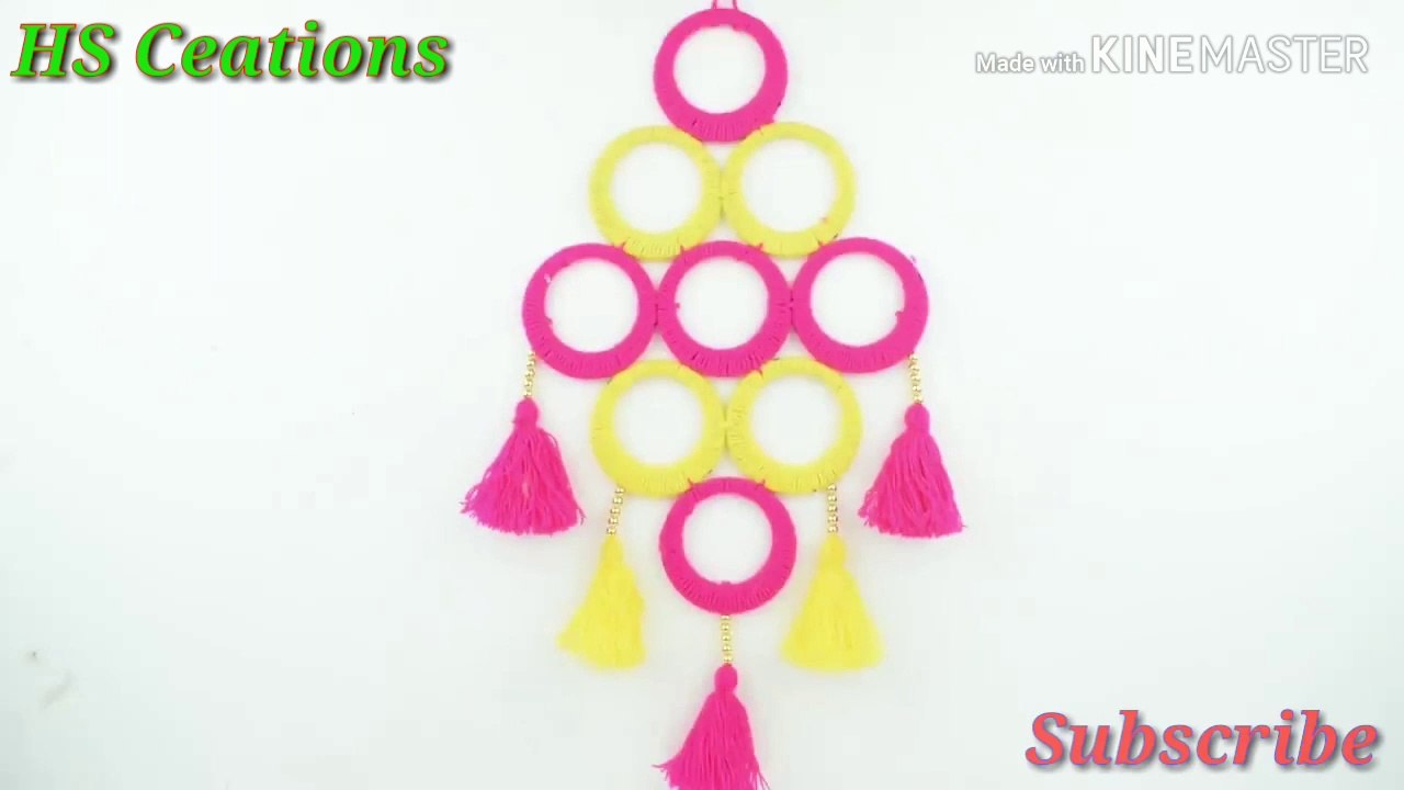 Bangles Wall Hanging out of woolen for Home Decor -- DOOR HANGING DESIGN IDEA OUT OF WOOL