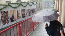 Lluvia de granizos durante el Jueves Santo en Sevilla