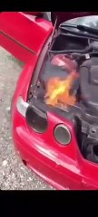 Il va regretter de ne pas avoir un extincteur dans sa voiture !