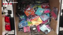 Mossos detienen a un ladrón con 5.000 mochilas escolares