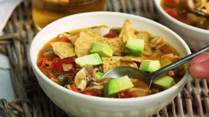 How to Make Chicken Poblano Tortilla Soup