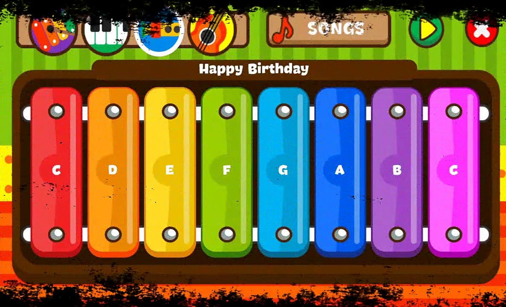 xylophone notes for happy birthday