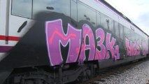 Graffitis en vagones de cercanías