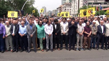 Mısır Büyükelçiliği önünde gıyabi cenaze namazı kılındı