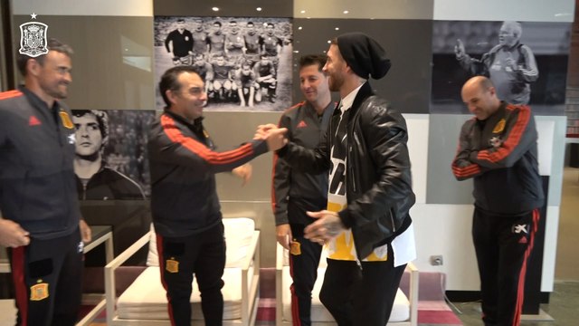 Llegada de la Selección española a su hotel