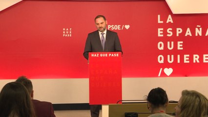 Ábalos en rueda de prensa en Ferraz