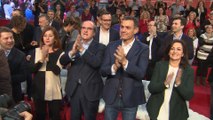 Sánchez junto a los candidatos del PSOE a las autonómicas