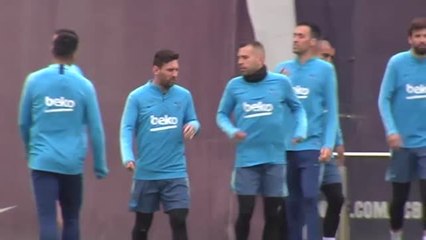 El FC Barcelona realiza el último entrenamiento para enfrentarse al Atlético de Madrid