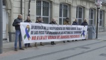 Concentración de sindicatos policiales ante el Parlamento Vasco