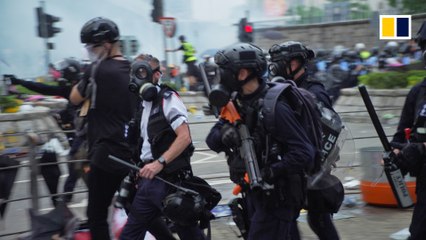 As it happened: violence erupts at Hong Kong protest