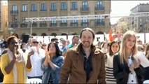 Pablo Iglesias participa en un acto político en Pamplona