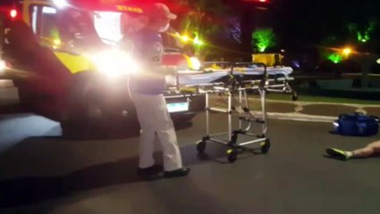 Ciclista é socorrido após sofrer acidente na Região do Lago