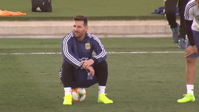 Argentina entrena en Valdebebas en el regreso de Messi a la albiceleste