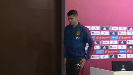 Álvaro Morata en rueda de prensa