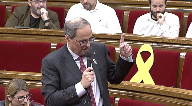 Torra reafirma su defensa de los lazos amarillos