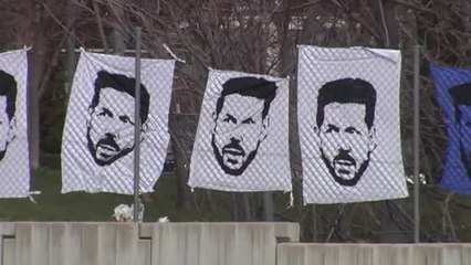 El rostro de Simeone preside el entrenamiento del Atlético