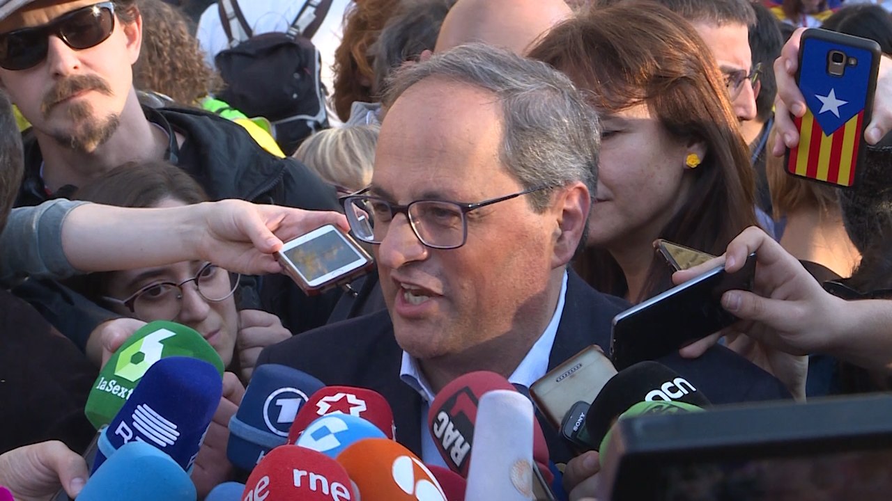 Torra pide a España que escuche "los gritos de la libertad"