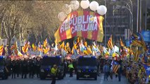 Multitudinaria manifestación en Madrid contra el juicio del procés