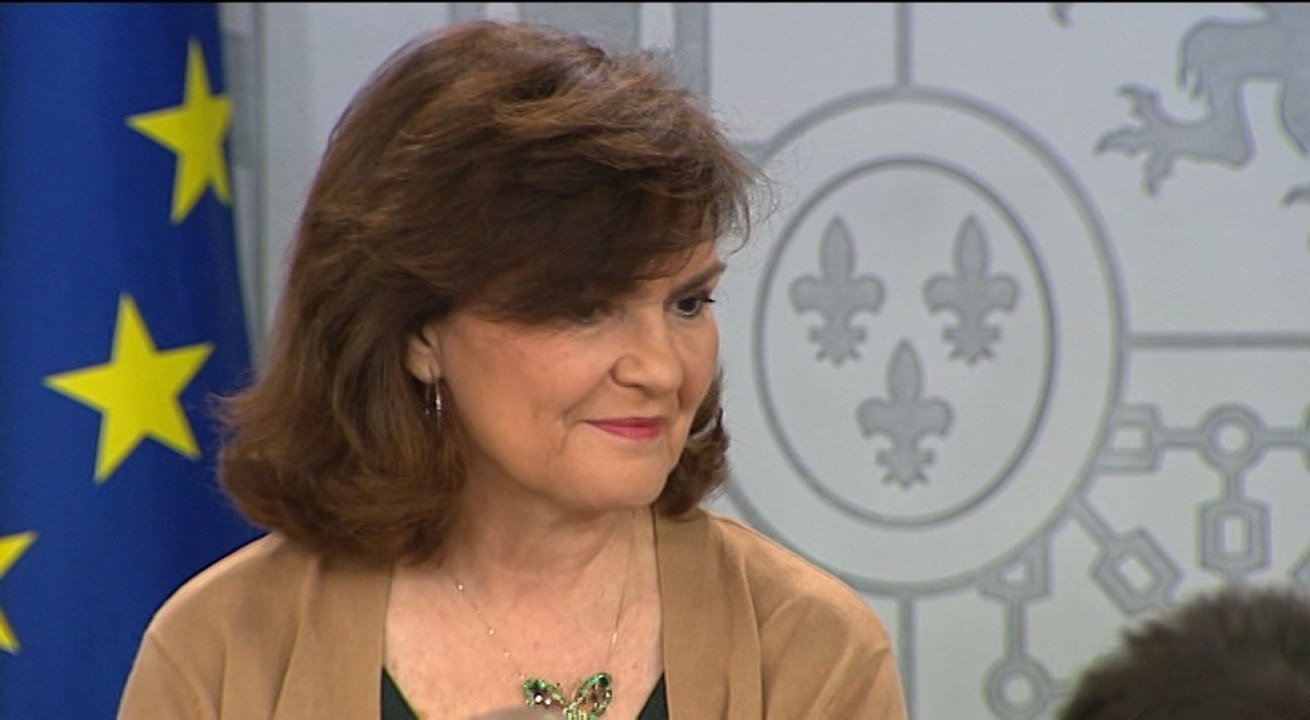 Carmen Calvo en la rueda de prensa posterior al Consejo de Ministros