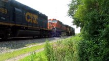 CSX Mixed Freight slowly moves at Hemlock Park Dearborn Michigan