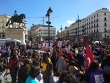 Los estudiantes se concentran en la Puerta del Sol de Madrid en la jornada de la Huelga Feminista del 8M