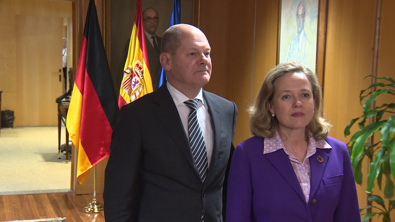 Calviño y el ministro alemán de Finanzas, Olaf Scholz