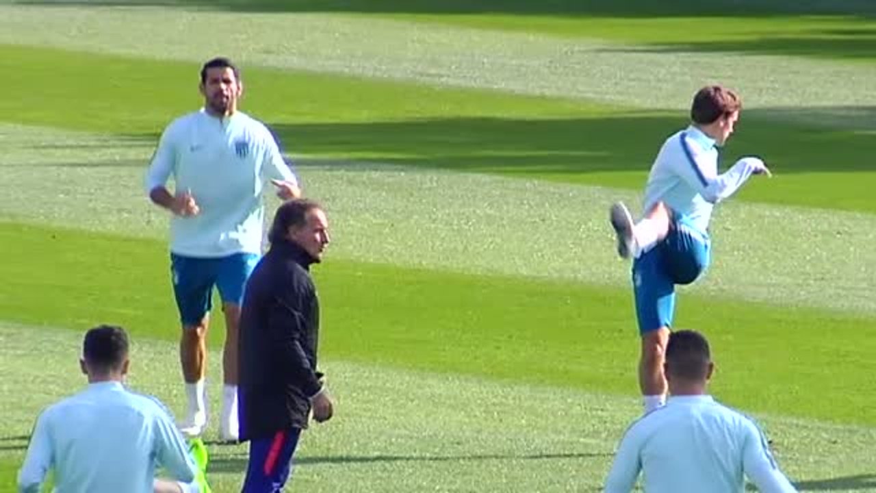 El Atlético entrena antes de enfrentarse al Borussia Dortmund