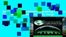 About For Books  Sustainable Engineering: Concepts, Design and Case Studies: Concepts, Design and