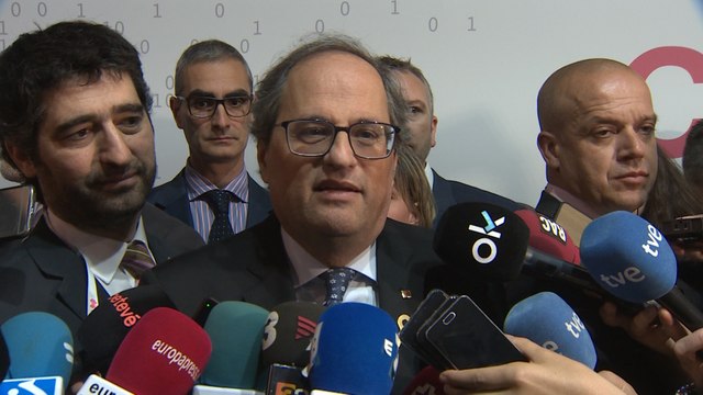 Torra recuerda a Puigdemont en la inauguración del MWC