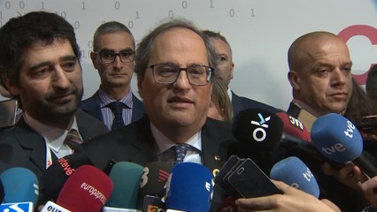 Torra recuerda a Puigdemont en la inauguración del MWC