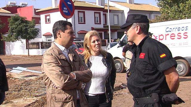 Juanma Moreno visita la zona afectada por las lluvias