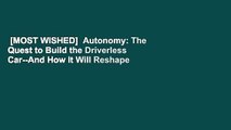 [MOST WISHED]  Autonomy: The Quest to Build the Driverless Car--And How It Will Reshape Our World