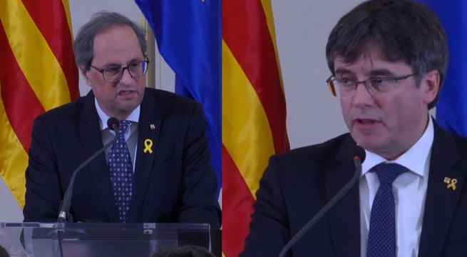 Puigdemont y Torra arremeten contra la UE por no respaldar el independentismo