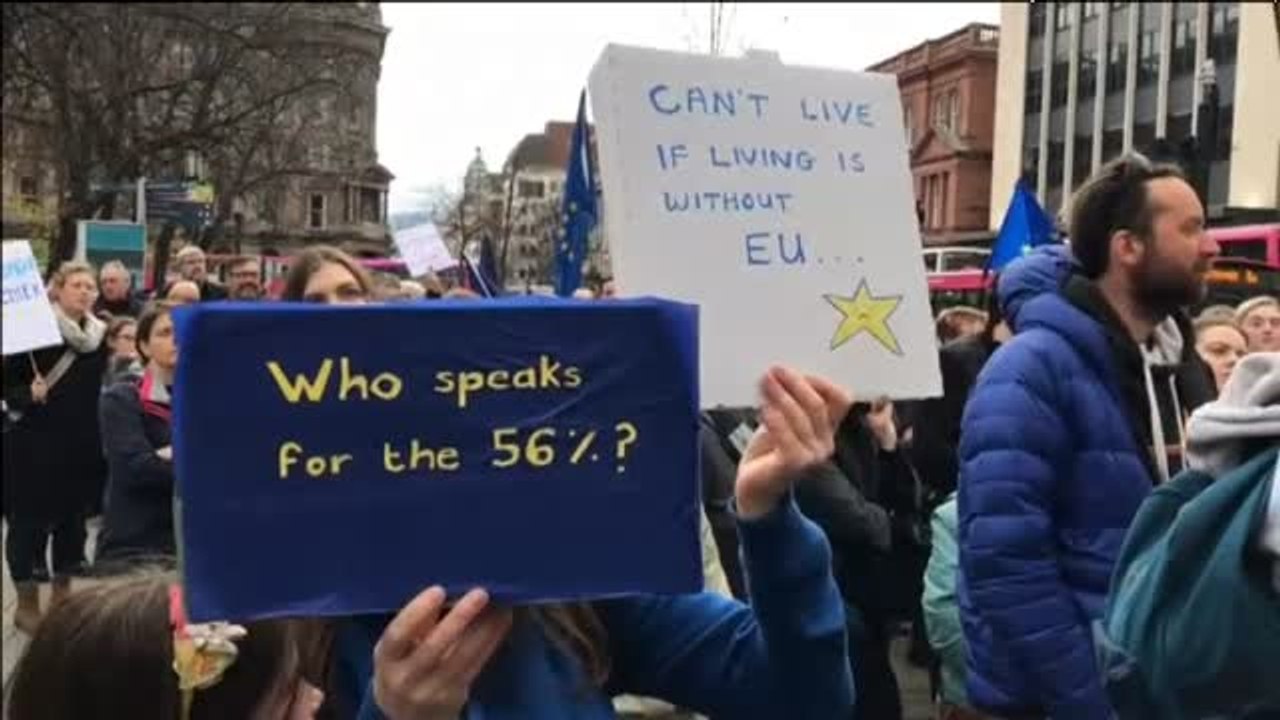 Alrededor de 2.000 personas se manifiestan en Belfast en contra del Brexit