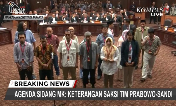 Saksi-saksi Tim BPN Diambil Sumpah di Sidang Lanjutan Sengketa Pilpres 2019