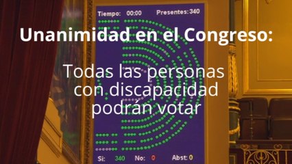 El Congreso aprueba por unanimidad el voto de personas con discapacidad