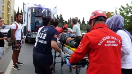 Motosiklet sürücüsünü kaskı kurtardı