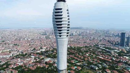 Büyük bir bölümü tamamlanan Çamlıca Kulesi havadan görüntülendi