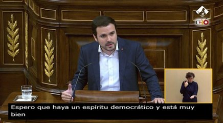 Garzón pide al Gobierno que siga la legislatura aunque tumben los PGE