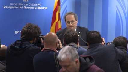 Torra comparece en la sede de la Generalitat en Madrid