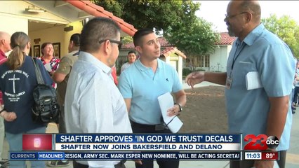 Shafter approves 'In God We Trust' decals